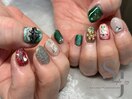 推しネイル×クリスマスネイル