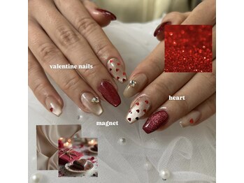 バレンタインネイル