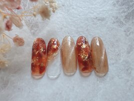 秋のべっ甲ネイル☆