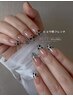 ヒョウ柄フレンチネイル　¥8500