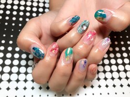 クリアベースのニュアンスネイル