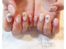 ネイルサロン ティフィン(tiffin)/押し花とワイヤーMIXネイル