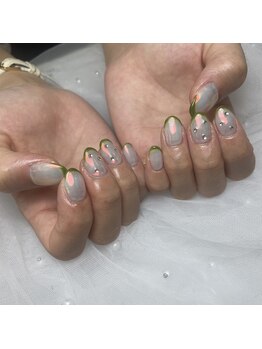 エスラウンジネイル(S LOUNGE NAIL)/グリーンフレンチ