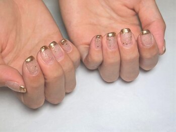 アバネイル 藤が丘(AVA NAIL)/【キラキラ先端ミラーフレンチ】