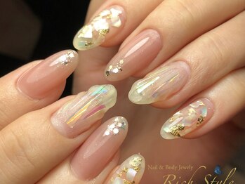 ネイル アンド ボディジュエリー リッチスタイル(Nail&Body Jewely Rich style)/人魚の鱗(マーメイドネイル)