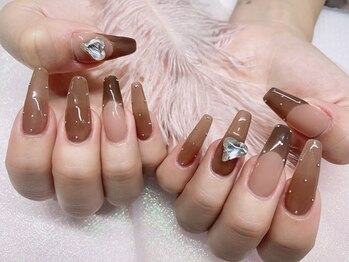 モルフォネイル(Morpho nail)/#大理石ネイル#ニュアンスネイル