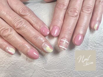 ネイルセッション(nail session)/クリアベースチェックネイル