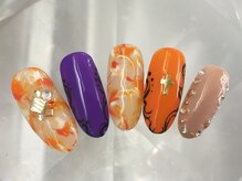 ラリュールネイル(L'Allure nail)/大人ハロウィン￥8200