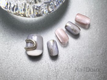 ネイル ドゥ 岡山駅前店(Nail Doux)/個性派大人シックフットネイル