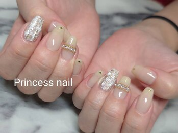 プリンセスネイル(Princess nail)/ツイード×ストーンネイル