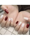 ハートホロ埋め込みネイル