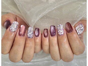 アリイネイルズ(ALII Nails)/ツイードネイルパープル