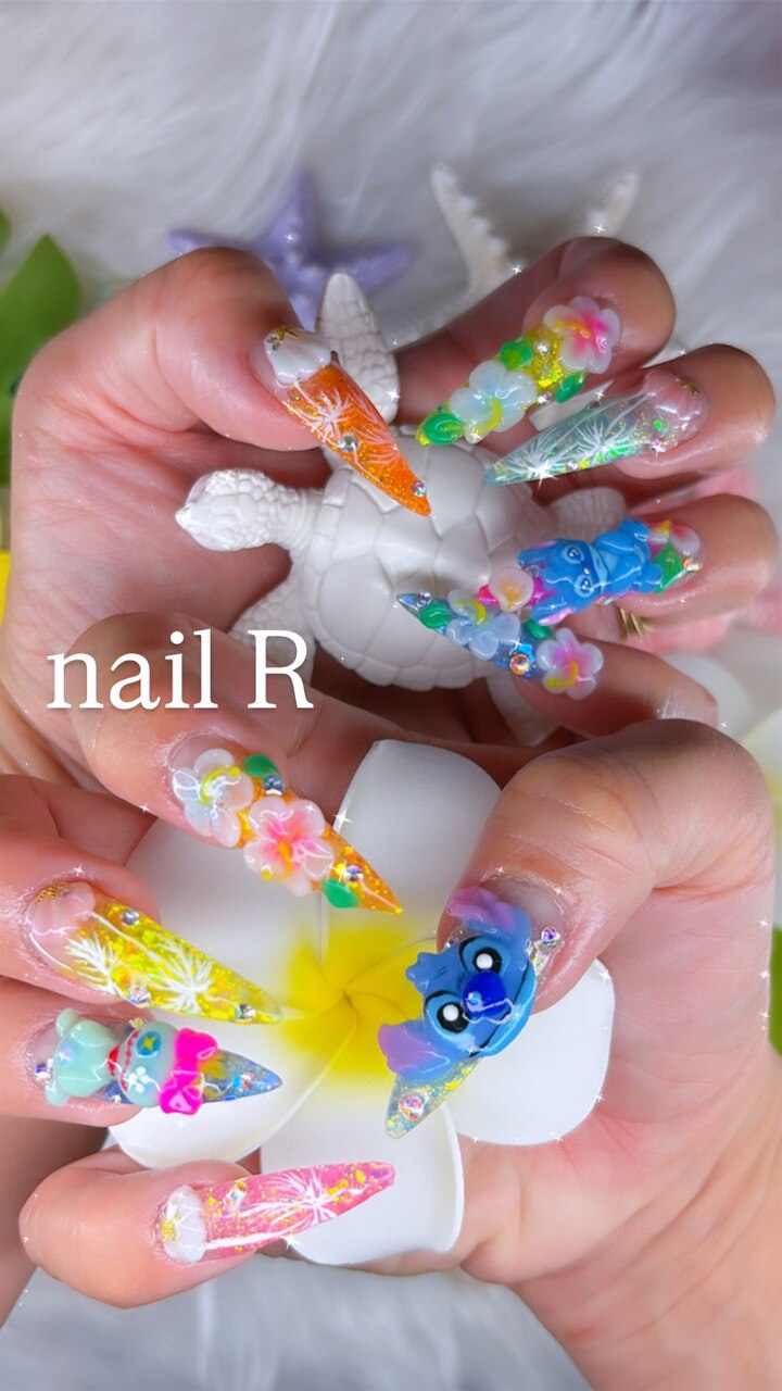 スティッチネイルです♪：PG013519482｜ネイルアール(nail R)のフォト