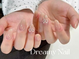 パール×リボンネイル