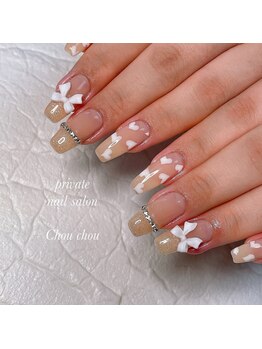 シュシュ(Chou chou)/ハートネイル+リボン&チェーン