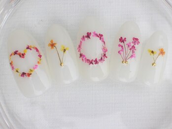 ネイルサロン あかねいろ/秋冬 押し花 フラワー 結婚式