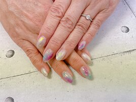 涼しげニュアンスネイル