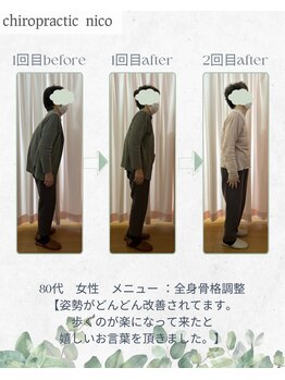 カイロプラクティック ニコ(nico)/ビフォー、アフター