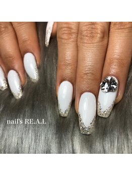 ネイルズリアル 倉敷(nail's RE.A.L)/ラメフレンチネイル