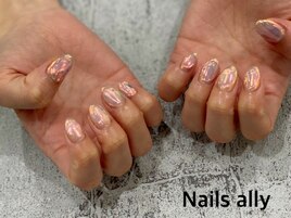 氷ネイル×うるうるネイル×春