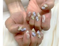 クリアー(clear)/花柄ネイル、手描きアート