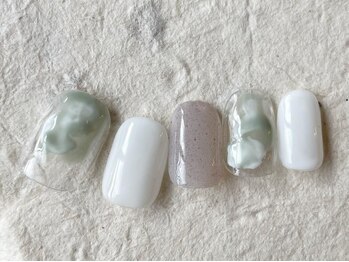 アイネイルズ 梅田店(I nails)/グリーン塗りかけサンド¥7200