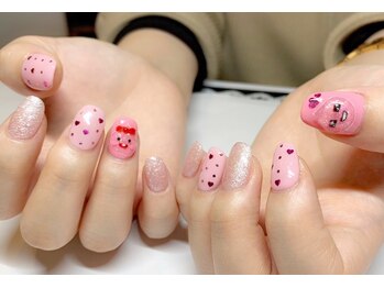 ダリア 西大寺本店(DAHLIA)/ハート×キャラクターネイル♪