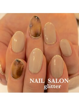 ネイルサロン グリッター(NAIL SALON glitter)/シンプルべっ甲ネイル