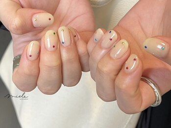 ミエレ(miele)/カラフルスタッズシンプルネイル