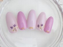 ネイルサロン あかねいろ/秋冬　押し花　フラワーネイル