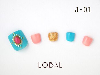 ロバル ネイルアンドまつげ(LOBAL)/フットネイルJ‐01¥10,700☆