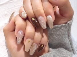 大理石×マグネットネイル
