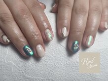 ネイルセッション(nail session)/オーロラ×パール×ニュアンス