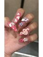 アイネイルトゥー 小倉(ai nail two)&nbsp;ピンクたーっぷりマイネイル☆やっぱりパーツいっぱいが可愛い！