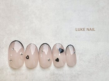 ルークネイル 恵比寿店(LUKE NAIL)/ハートスキニーフレンチ　春夏