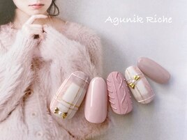 【チェックニットネイル】