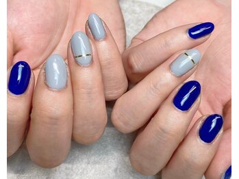 ラヴィネイル(La Vie Nail)/ワンカラーネイル/ブルーネイル