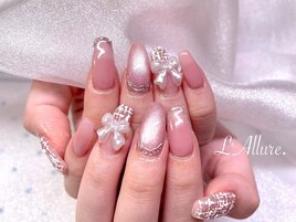 ピンクのツイードネイル♪