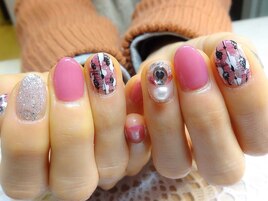 ツイード ニュアンス ピンク