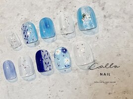 爽やかブルーのsummer nail。。
