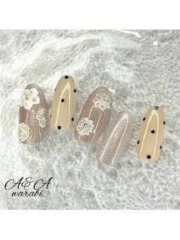 エーアンドエー 蕨店(A&A)/ガーリー春ネイル