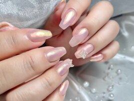 ちゅるんネイル　ミラーネイル