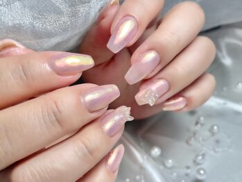 ちゅるんネイル ミラーネイル