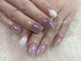 うさぎ/手書き/オーロラ