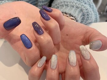 オーロラネイルロングネイル