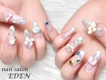 エデン(EDEN)の写真/《パーツ付け放題》流行のデザインに対応☆アートはお任せ♪可愛いパーツやストーンも沢山！