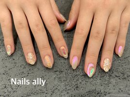 氷ネイル×うるうるネイル×春