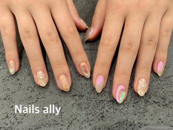 ネイルズアリー 立川店(Nails ally)/氷ネイル×うるうるネイル×春