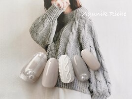 【チェックニットネイル】