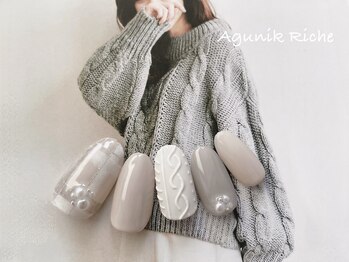 【チェックニットネイル】